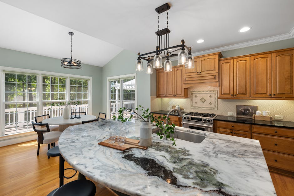 Premium marble kitchen island countertop